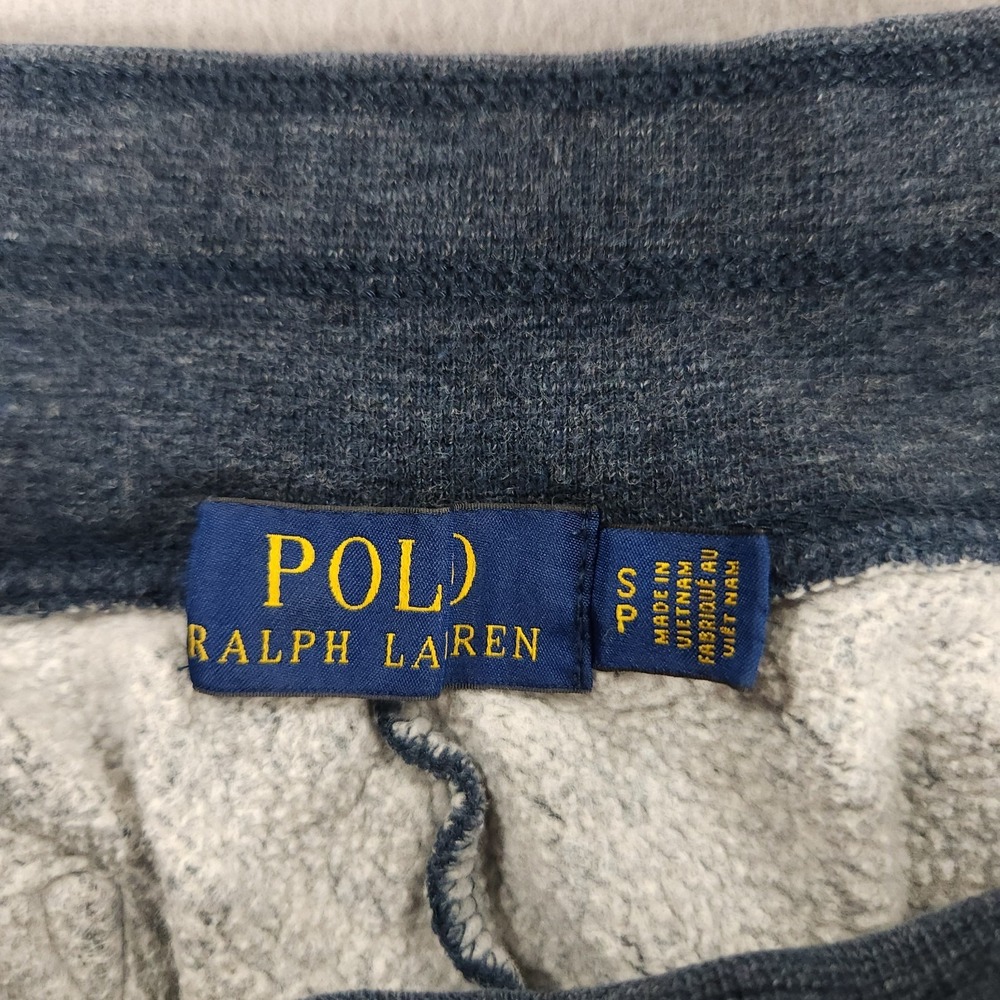 Polo Ralph Lauren Pants Mens Small Blue Fleece Jogger Sweatpants Drawstring Pony - Picture 3 of 10